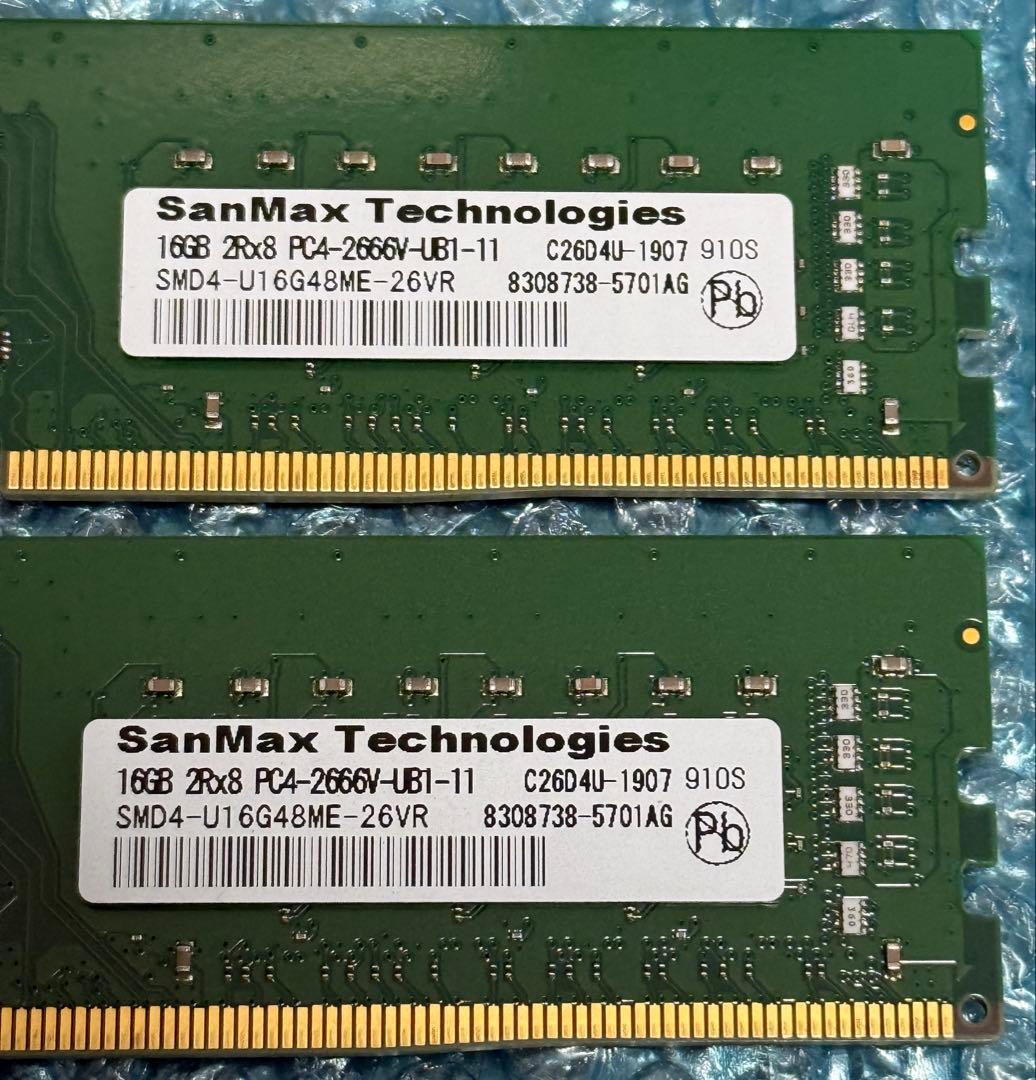m*o様 SanMax DDR4-2666 16GB×2枚 32GB