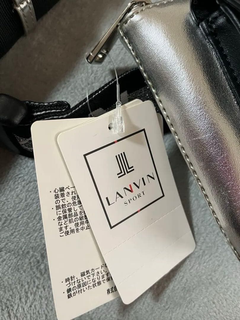 新品　LANVIN SPORT ボディバッグ ブラック・シルバー　ゴルフ