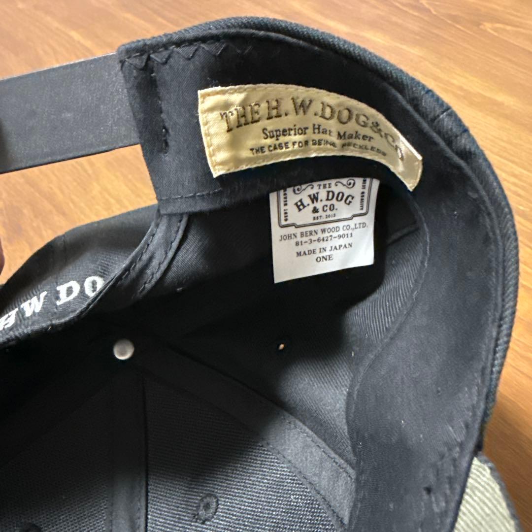 THE H.W.DOG&CO THロゴ ブラックベースボールキャップ