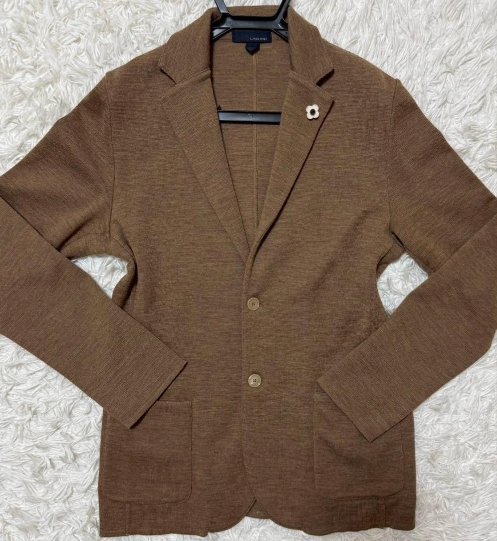 【美品】LARDINI ニットテーラードジャケット　プートニエール　春夏　L