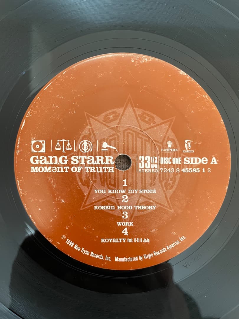 gang starr moment of truth レコード　3LP