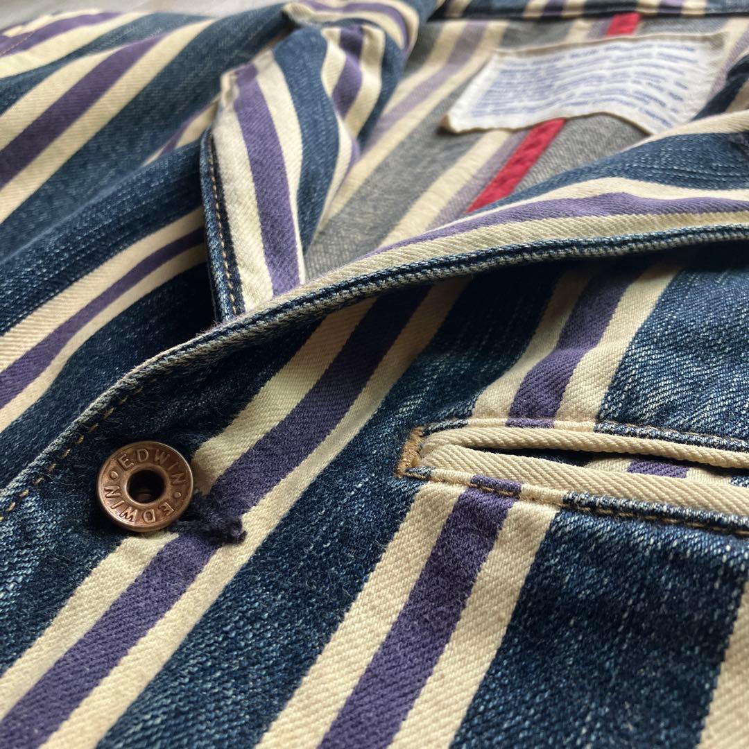 エドウィン デニムジャケット M ストライプ 13oz