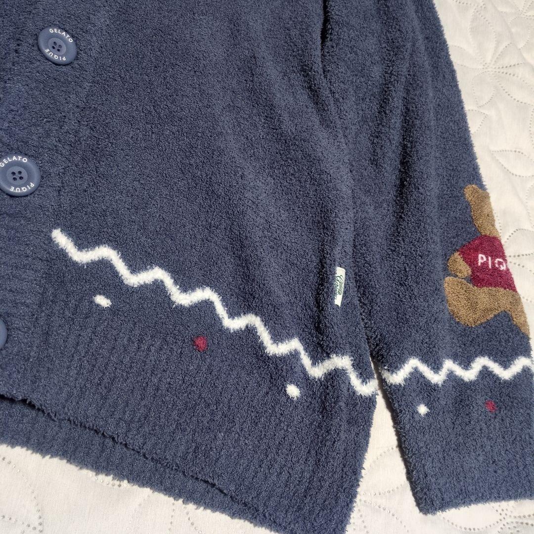 ノルディックショールカーディガン　ブルー　HOLIDAY　ホリデー　ベア