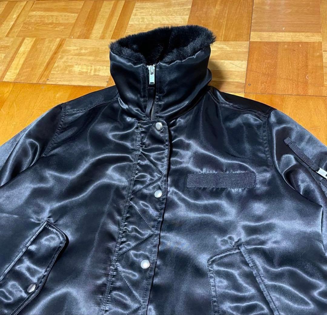 【希少】00s GAP / fur bomber jacket MA1 光沢