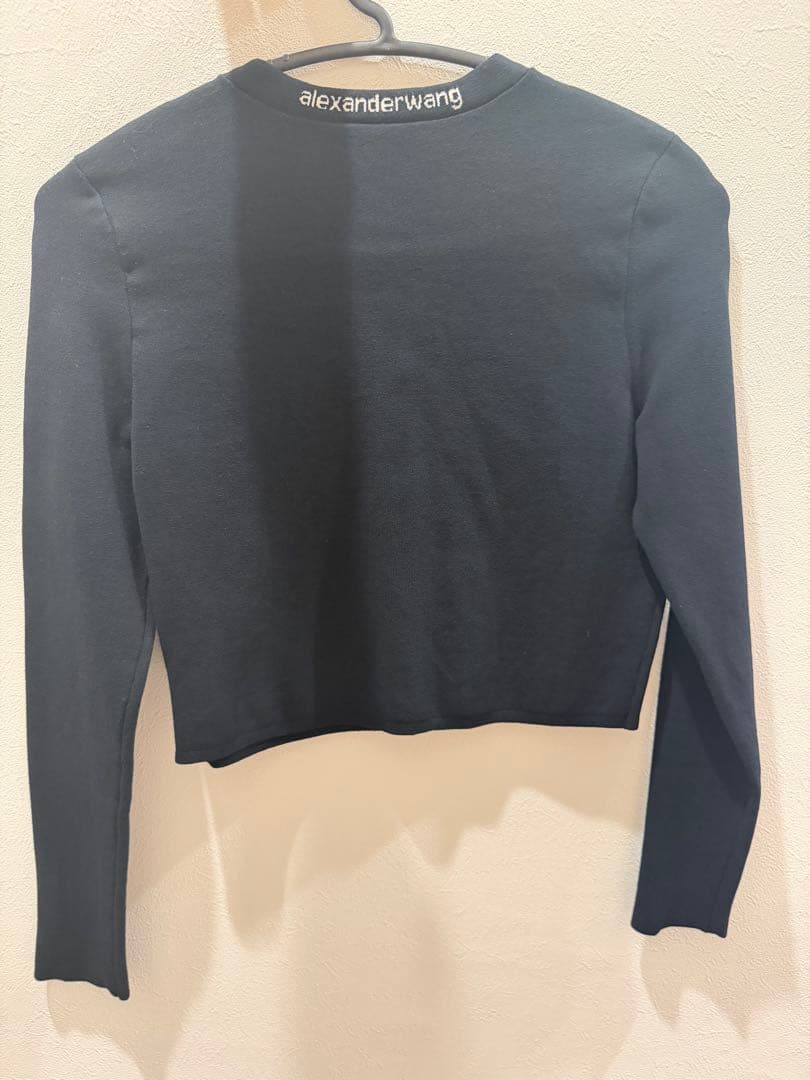 alexanderwang ロゴ入り黒カーディガン