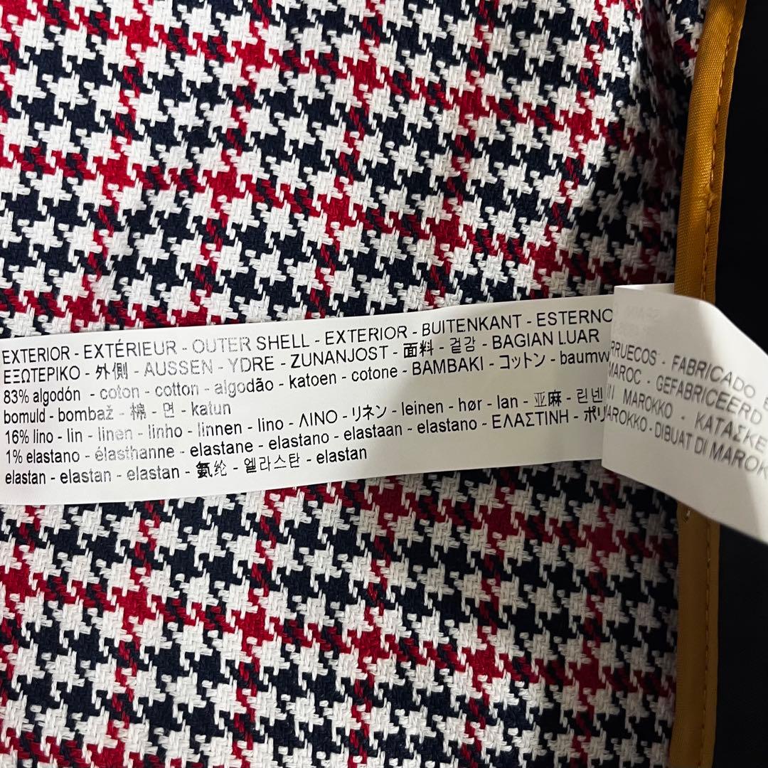 希少XL〜XXL ZARA 千鳥格子 エルボーパッチ テーラードジャケット 54