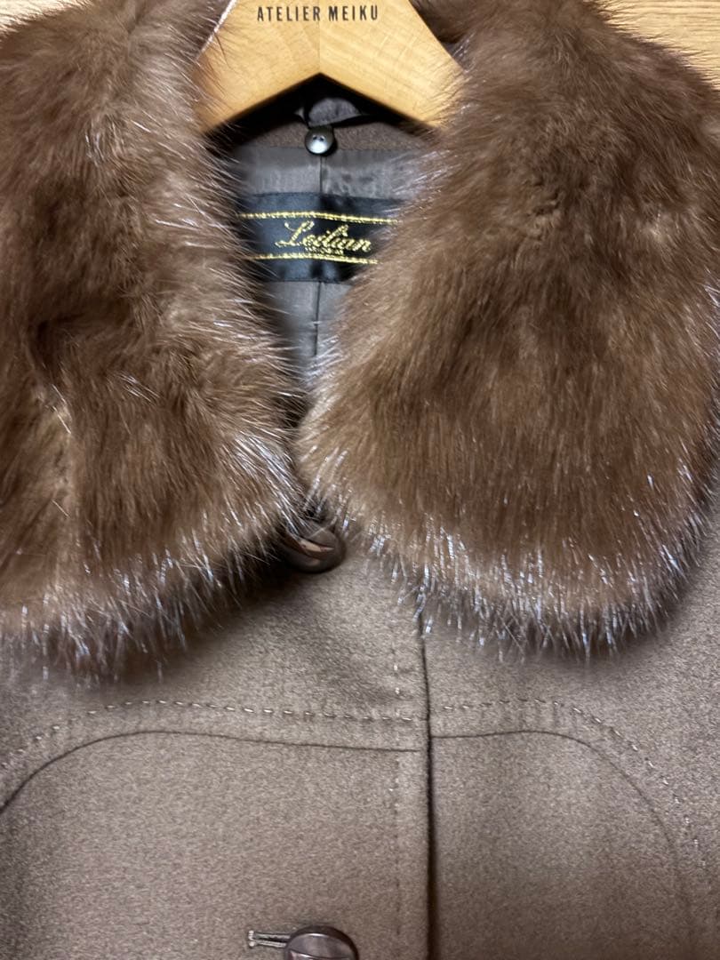 美品　レリアン　カシミヤ100% ロシアンセーブル　ロングコート　オススメ。