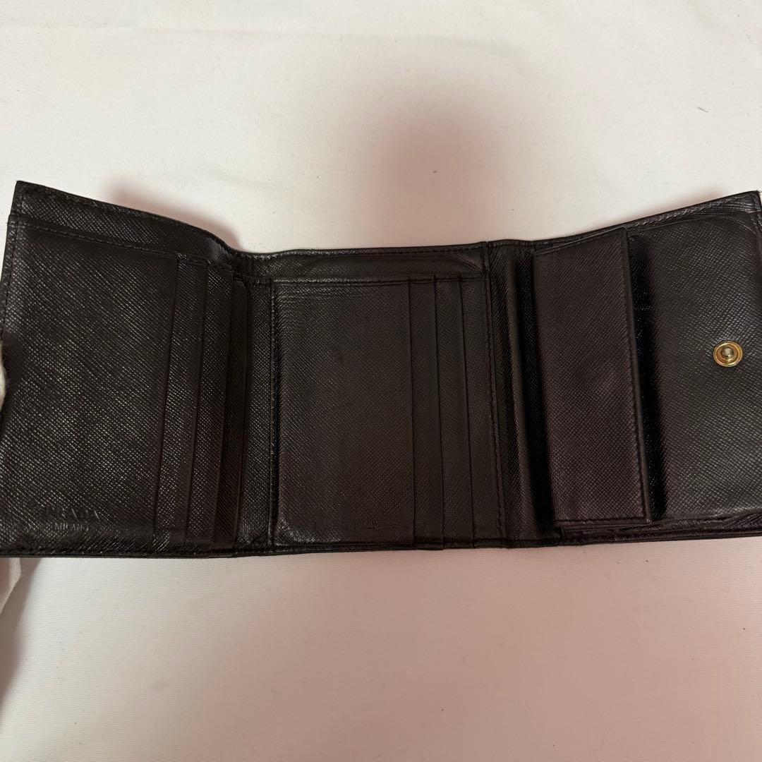 PRADA プラダ　ナイロン　ブラック 三つ折り財布