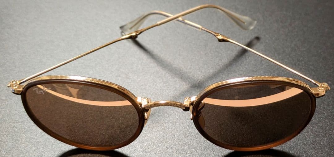 Ray-Ban レイバン サングラス 折りたたみ式 金 ミラー仕様 Y2K 平成