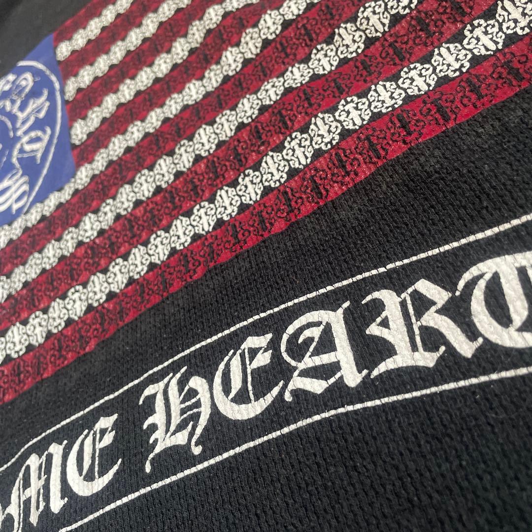 クロムハーツ アメリカンフラッグ Tシャツ Lブラック　ロンＴ　サーマル