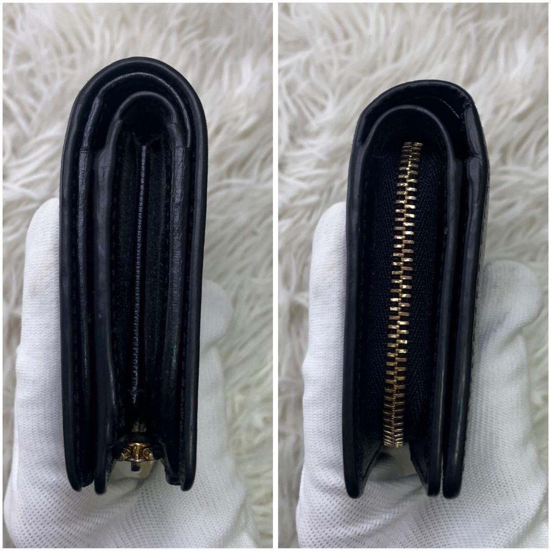 未使用級✨グッチ 772639 レザー コンパクトウォレット 二つ折り財布 黒