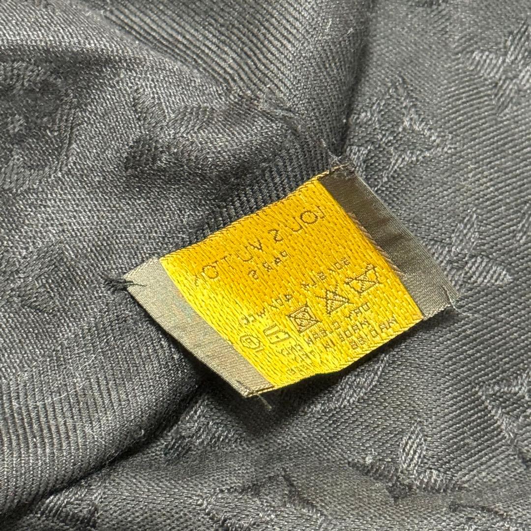 ア*ぞ様 LOUIS VUITTON　ストール フリンジ　モノグラム　ブラック
