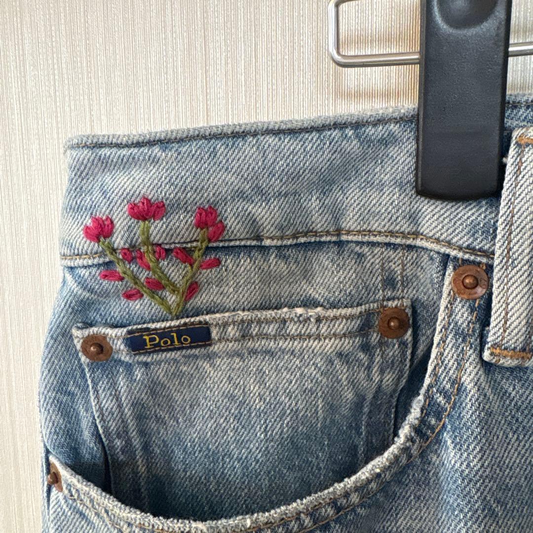 Polo Ralph Lauren 刺繍デニムパンツ　大きいサイズレディース