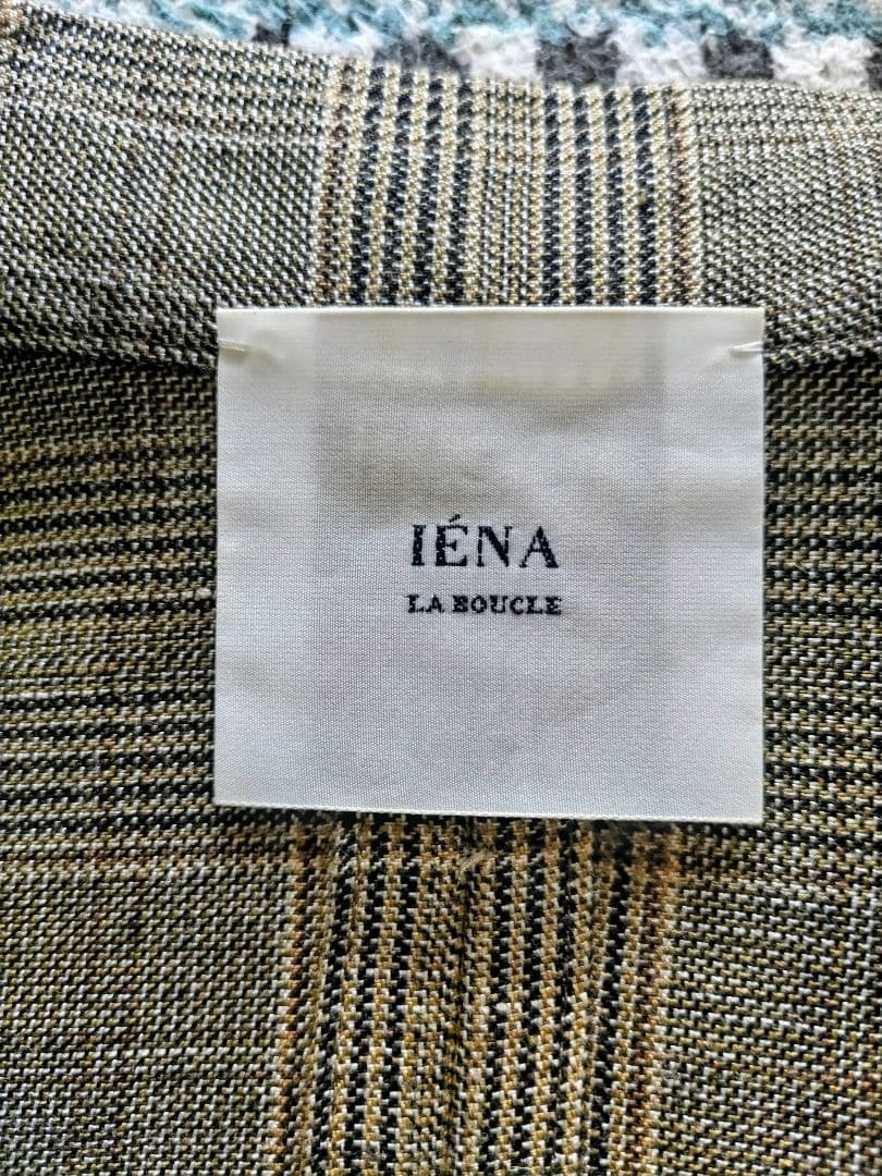 美品 イエナラブークル リネン チェックジャケット