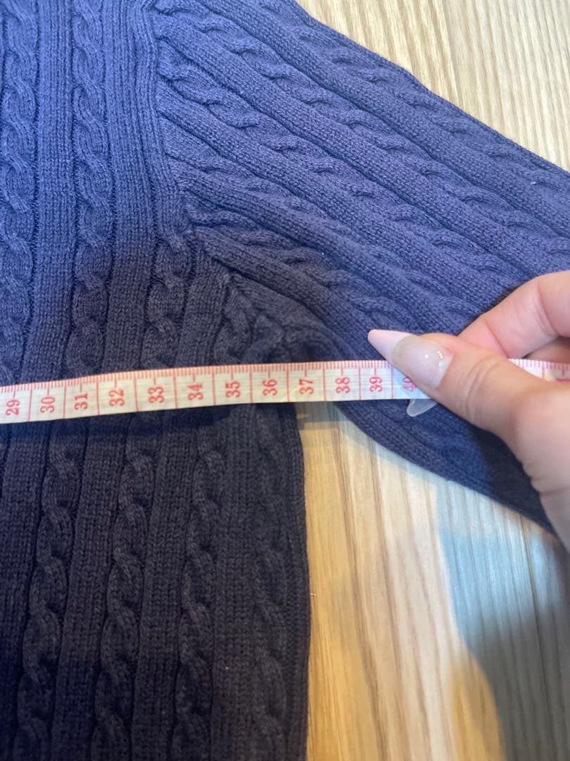 Ralph Lauren ネイビー ケーブルニット カーディガン XS 春カラー