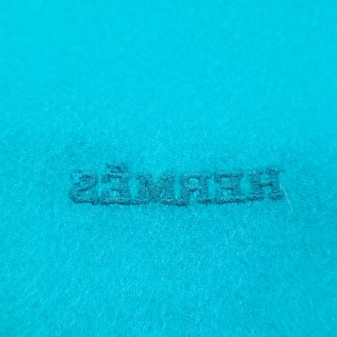HERMES　カシミヤマフラー　カシミヤ100%　男女兼用　エメラルドグリーン