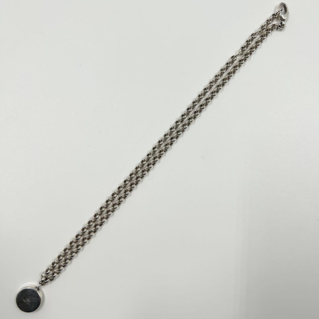 美品✨　グッチ　ネックレス　サークル　ロゴ　刻印　チャーム　シルバー　925