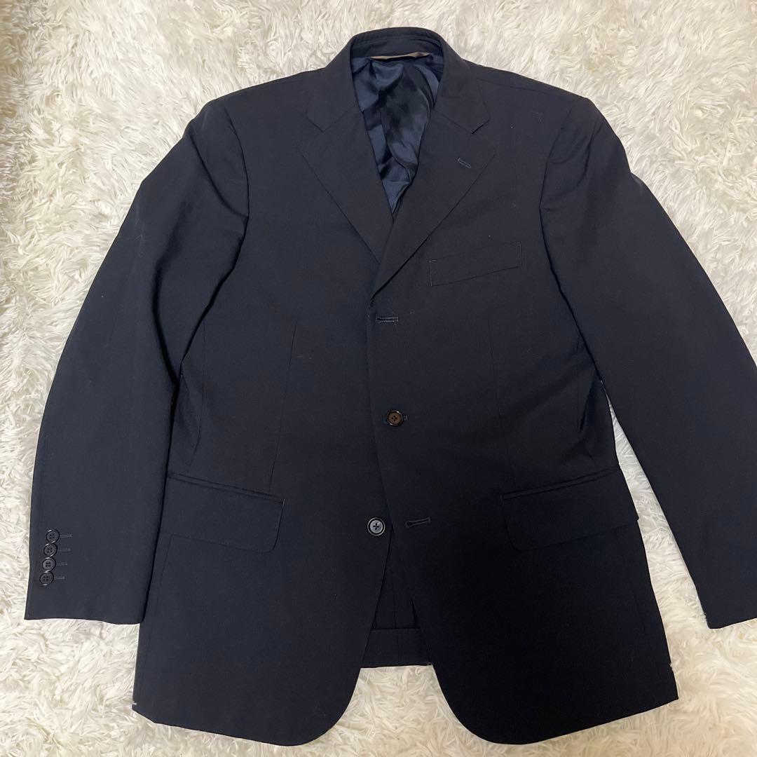 【極美品】paul stuart 背抜き テーラードジャケット ネイビー 46L