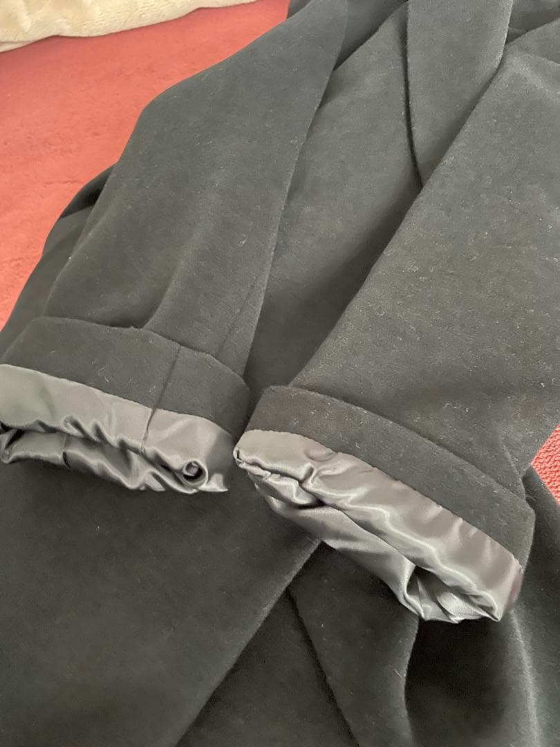 ＳＥＮＴ　ＨＯＭＭＥ ダブルブレスト ブラックロングコート ウール　3Ｌ
