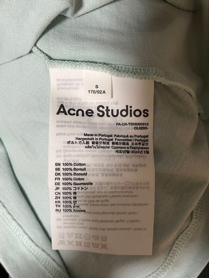 Acne Studios ミントグリーン Tシャツ S