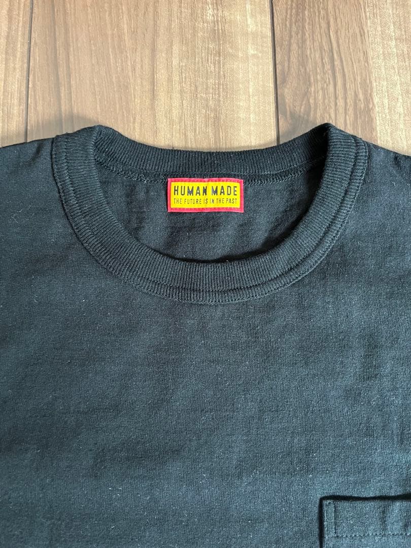 【美品】HUMAN MADE HEART POCKET T-SHIRT 黒　L