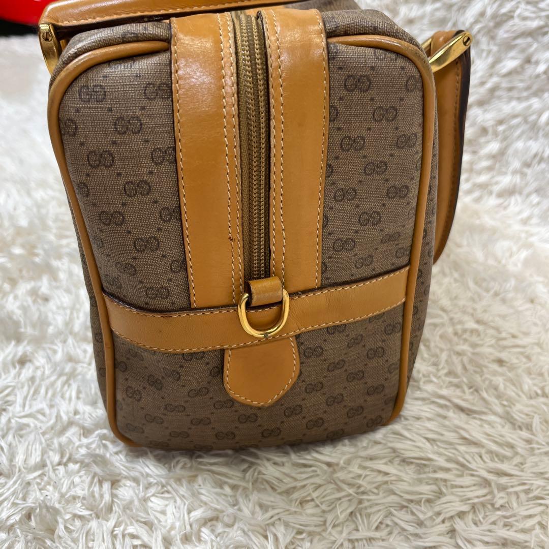 GUCCI グッチ　ミニボストンバッグ　ハンド　GG　金具　レザー　希少