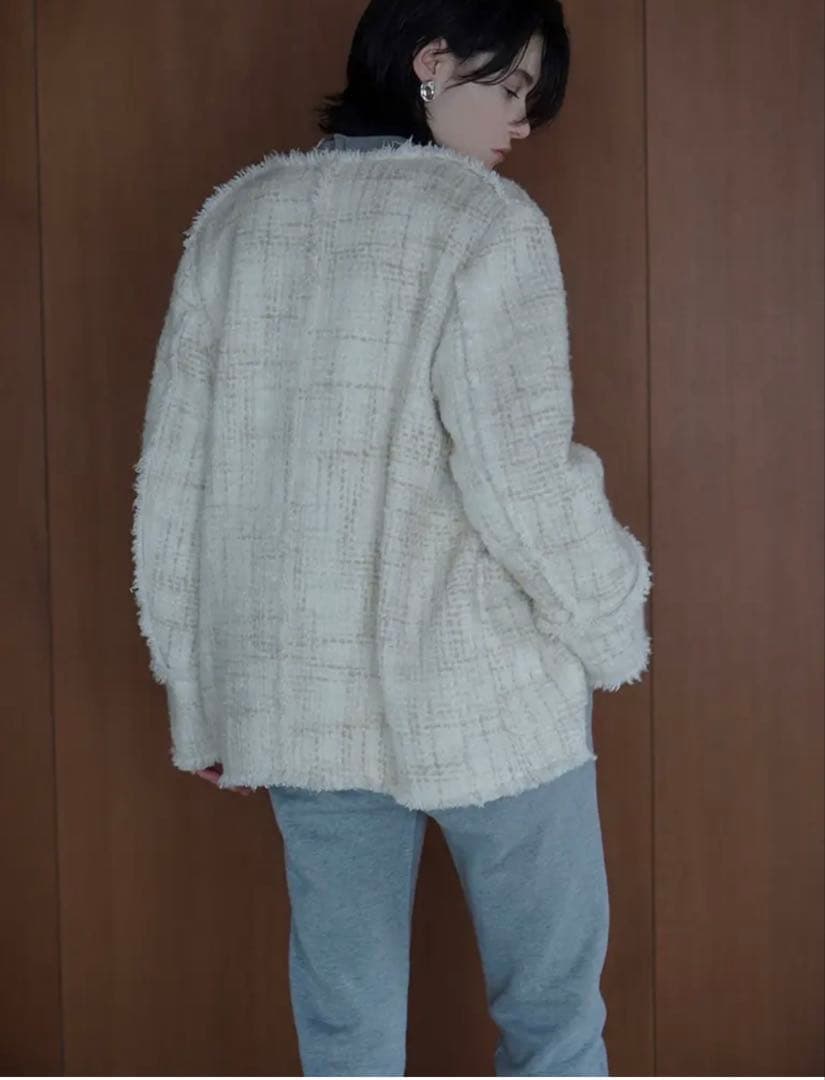 CLANE アイボリー ツイードジャケット　タグ、ショッパー付き
