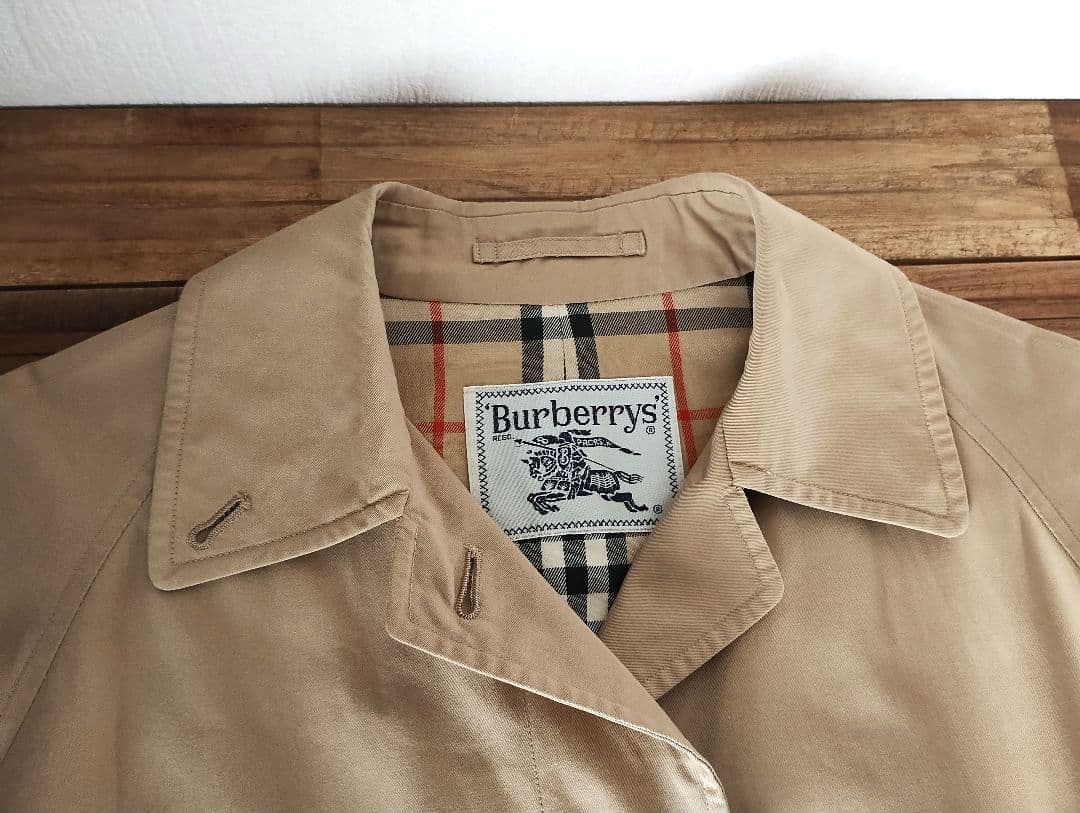 90s Burberrys バーバリー ステンカラーコート 白タグ ノバチェック