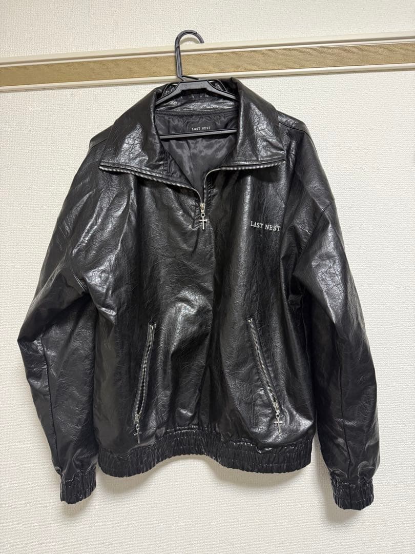 【最安値】LAST NEST / Leather Half Zip Jacket