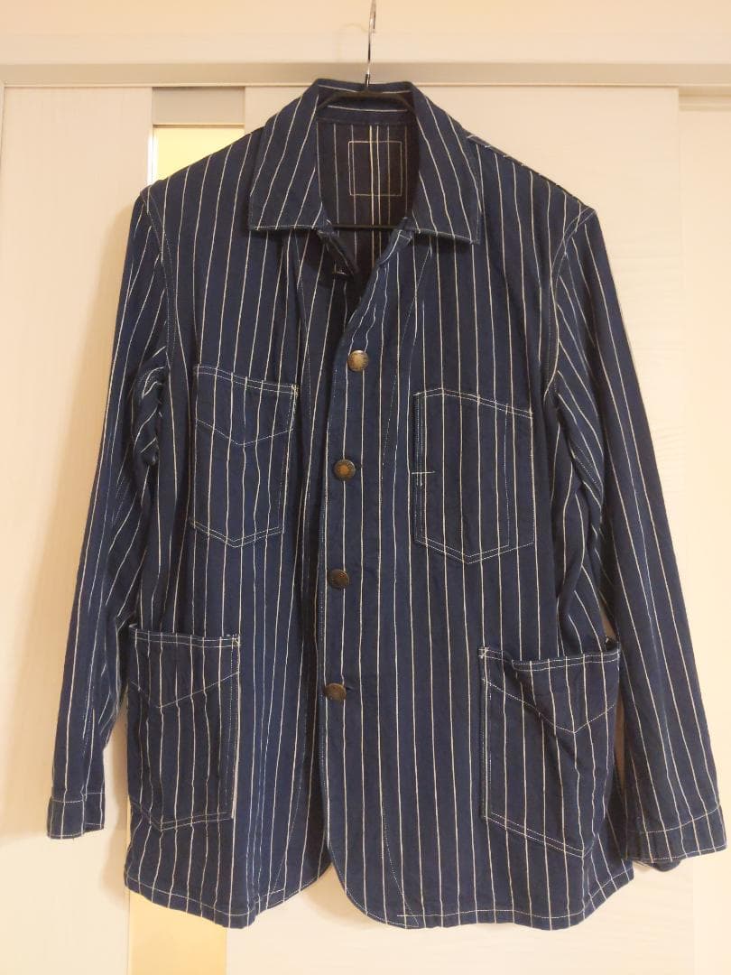 HEADLIGHT 東洋エンタープライズ 美品ネイビー ストライプ カバーオール