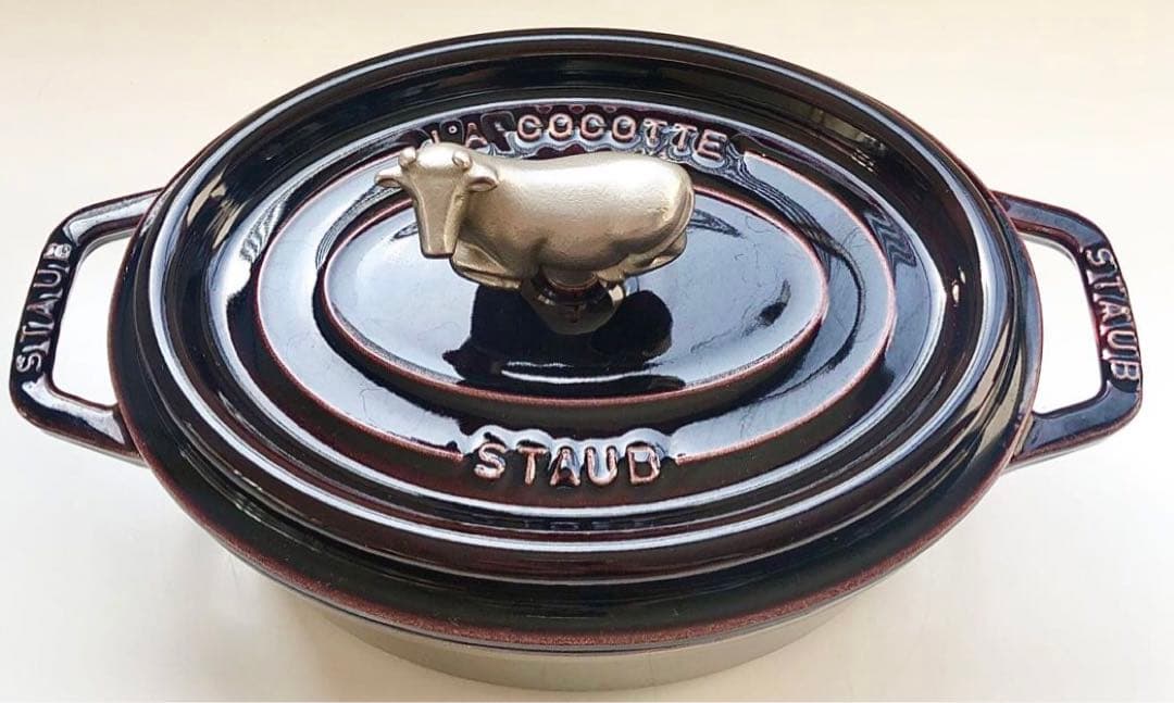【中古】ストウブ ナス オーベルジン 23cm アニマルノブ付き