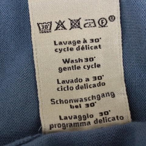 ◇HERMES メンズ 薄手 半袖ニット スモークブルー×ネイビー×白