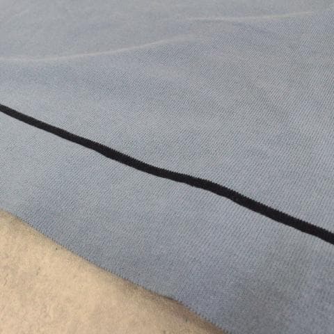 ◇HERMES メンズ 薄手 半袖ニット スモークブルー×ネイビー×白