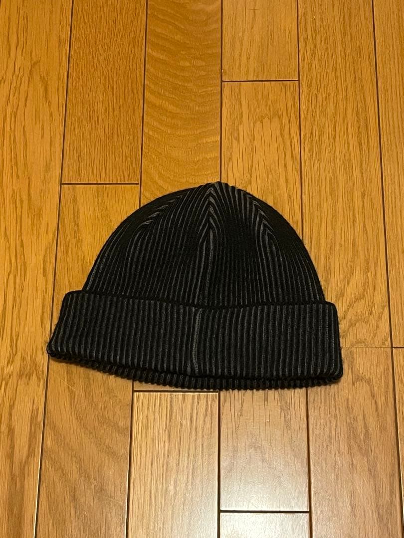 Dime 黒 ニット帽 リブ編み