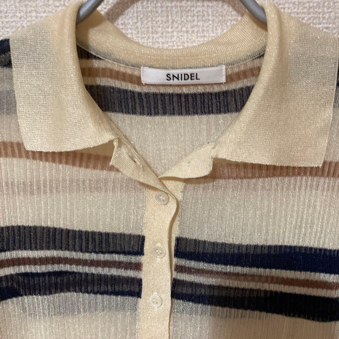 SNIDEL シアーニットポロシャツ