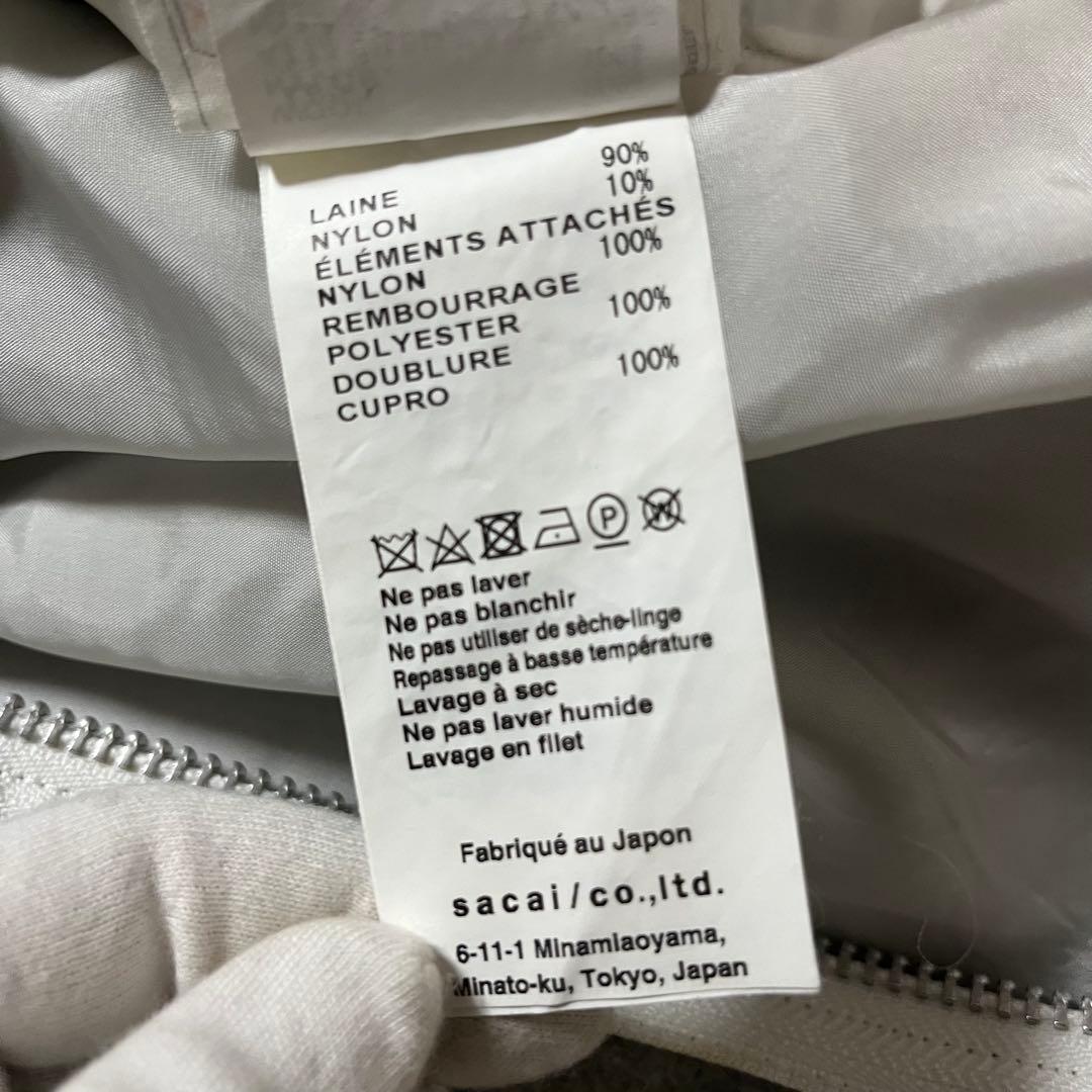 sacai 19AW メルトン ジップアップ タイトスカート 19-04715