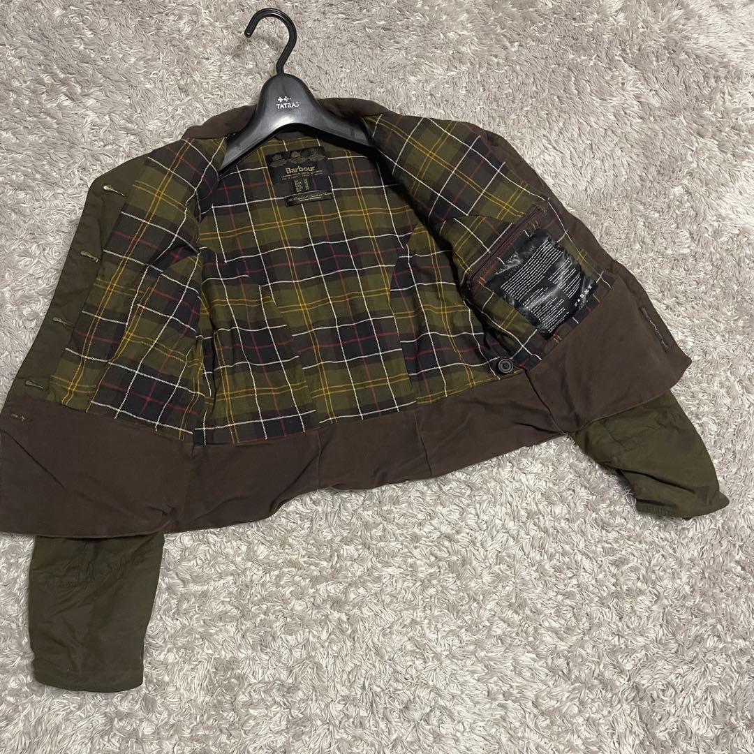 barbour short shaped peplum オイルドジャケット