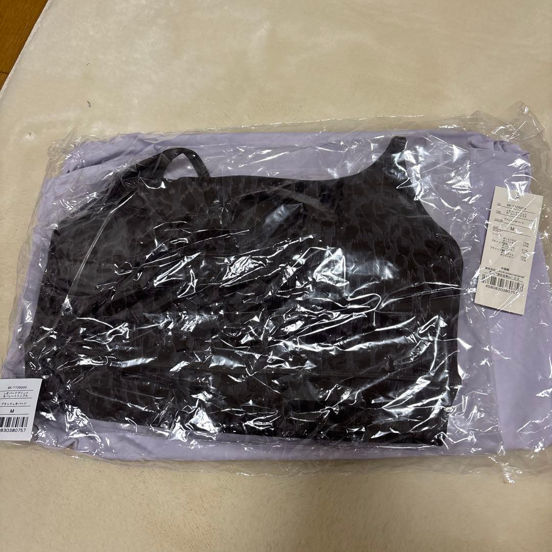 新品未使用SUKALAレオパードプリントセパレートトップスブラックレオパードM