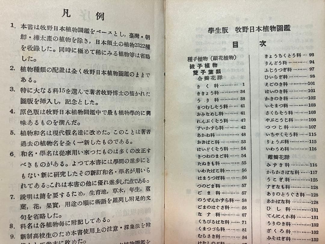 牧野日本植物図鑑　学生版　牧野富太郎著　北隆館　T.Makino