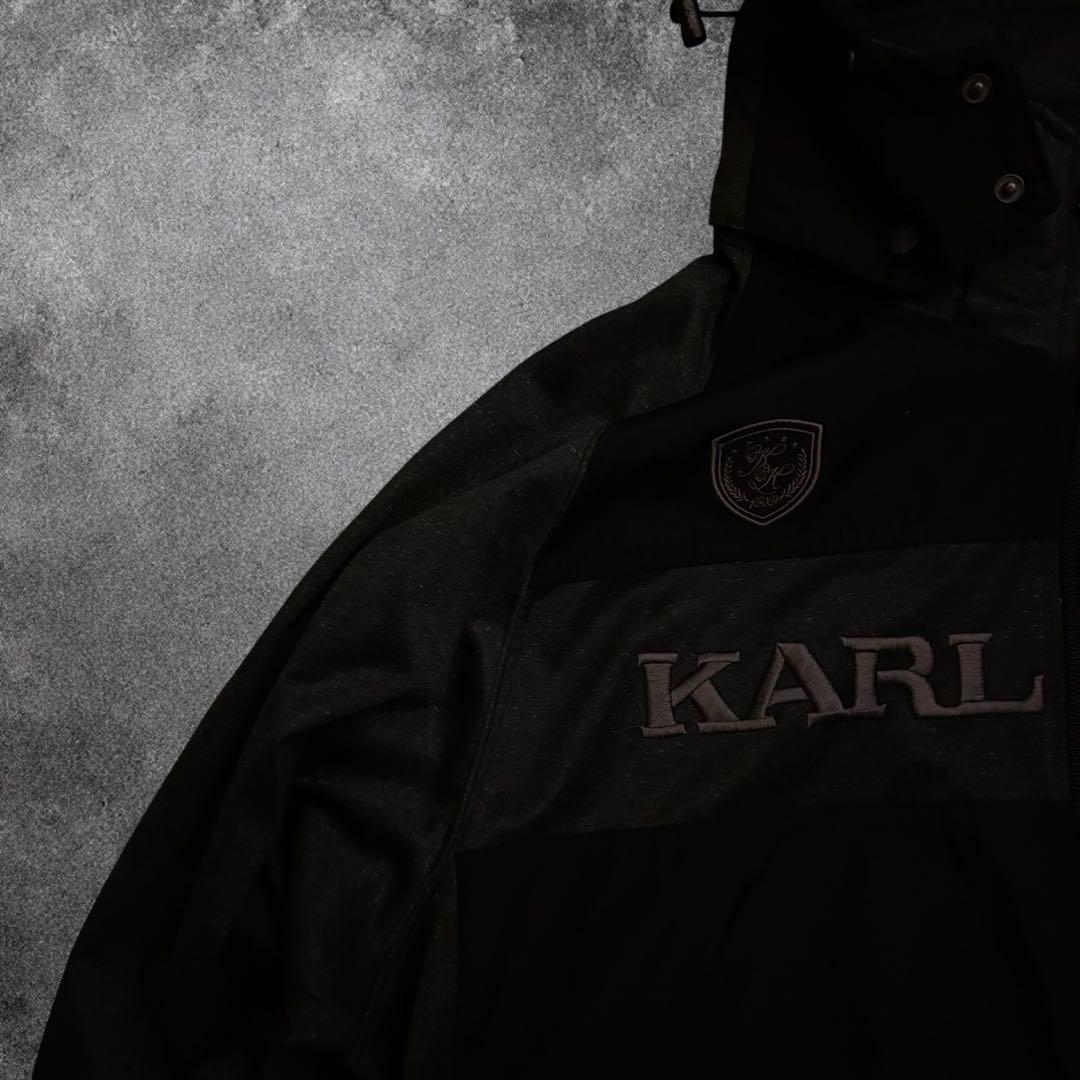 【O83】Karl Kani GOLFフードジャケット刺繍XXLブラック