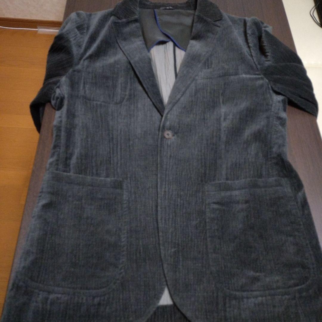 T*様 LANVIN COLLECTIONダークグレー 絞りコーデュロイ ジャケ