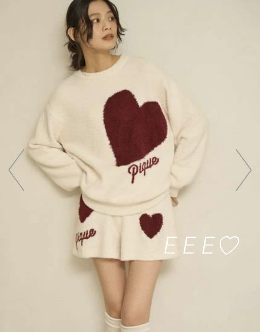 正規品♡新品♡ジェラートピケ ハートジャガードプルオーバー＆ショートパンツセット