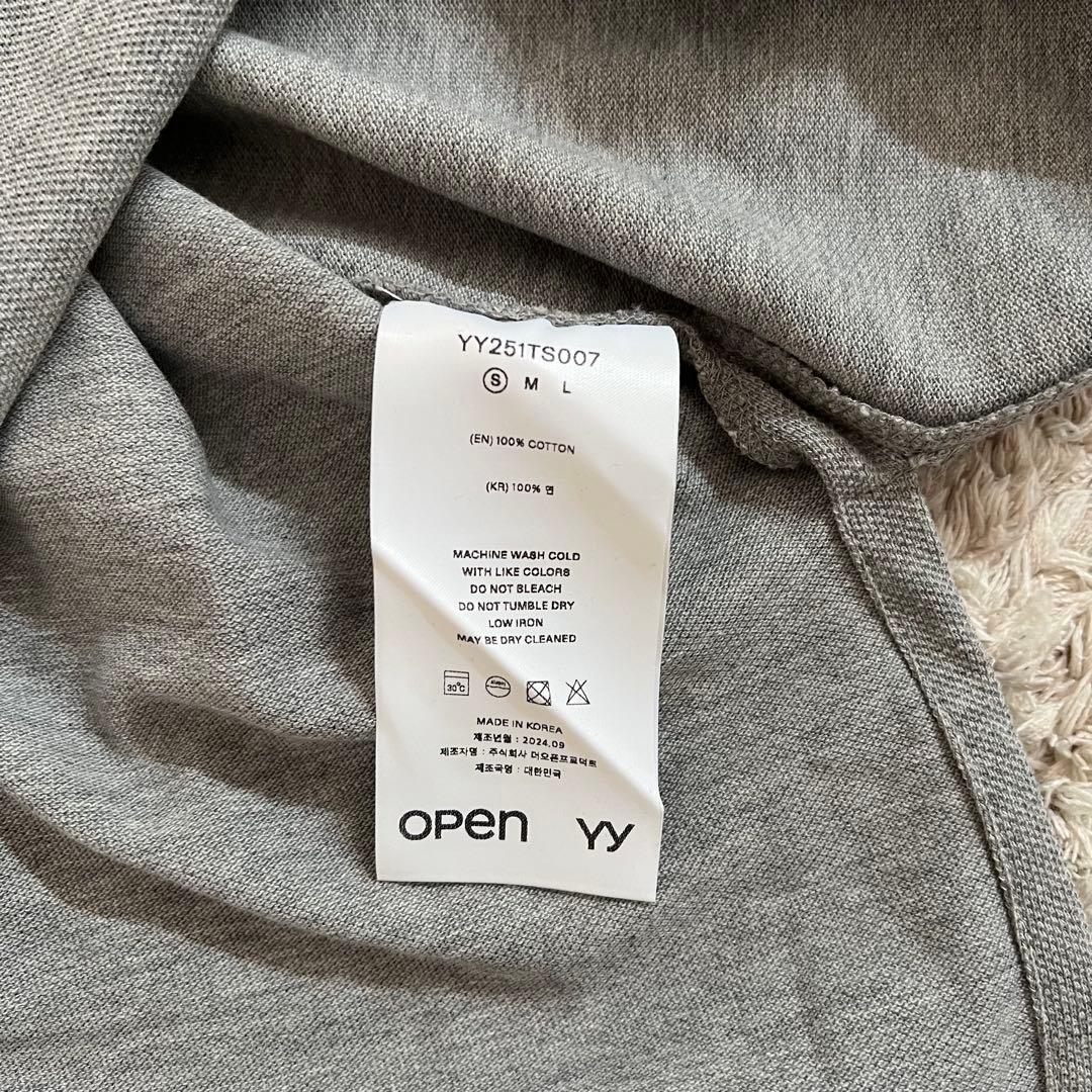 トップス OPEN YY TRIM POLO T-SHIRT, GRAY