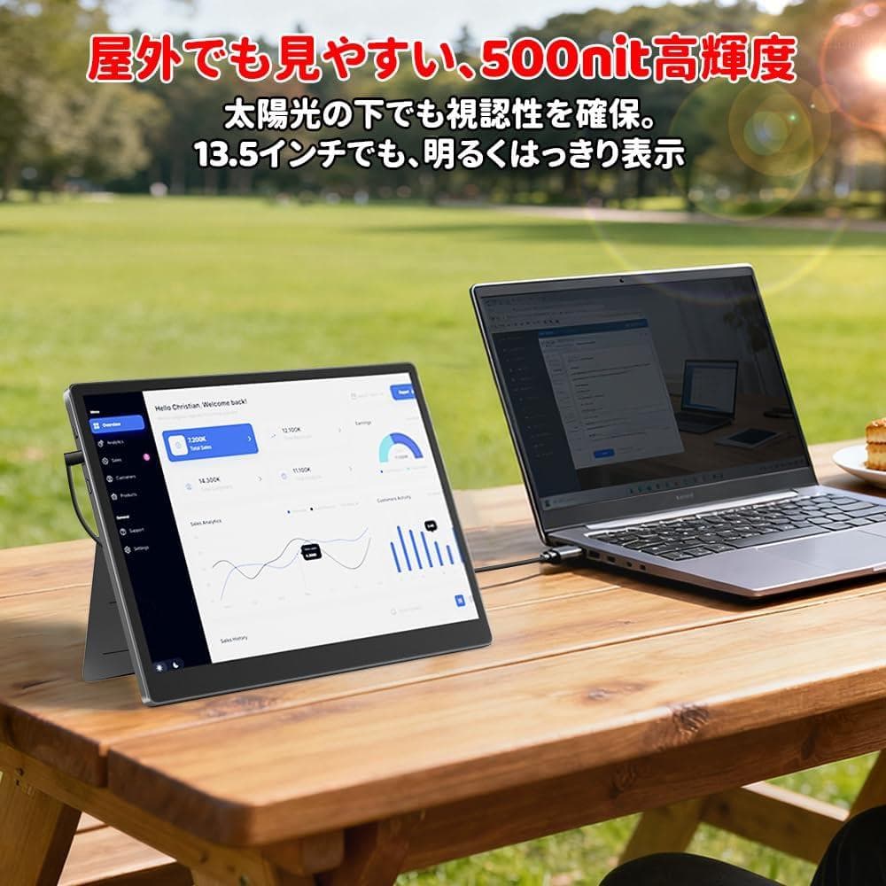 モバイルモニター 13.5インチ 2K 2256×1504 Switch2ドック