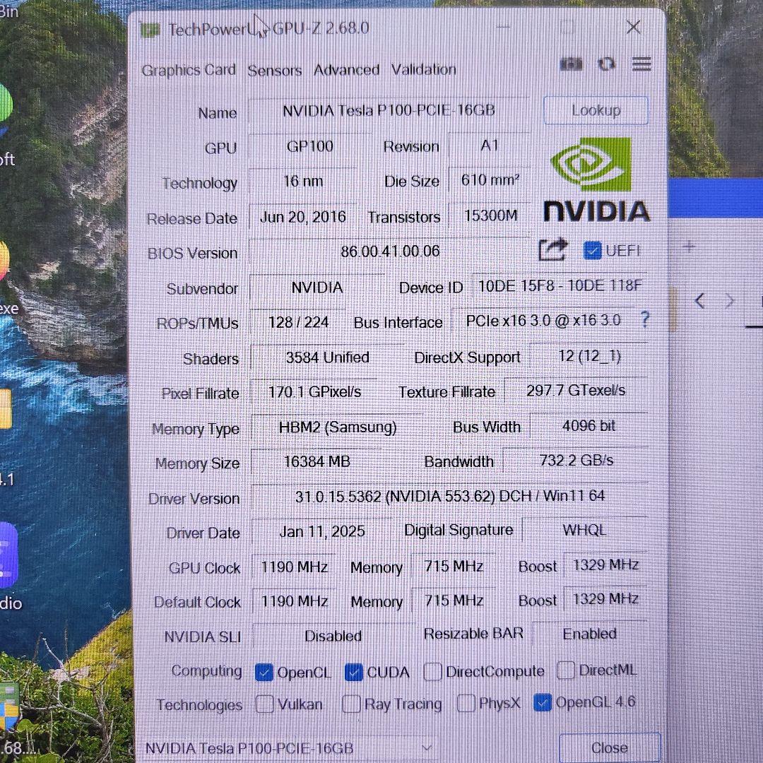 Nvidia Tesla P100 16GB ブラケット部分に歪みあり