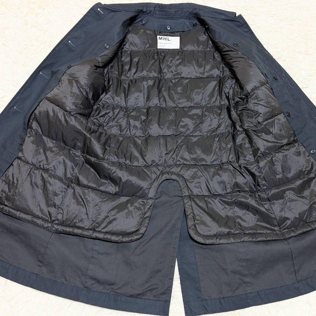 MHL. マーガレットハウエル ステンカラーコート ダウンライナー 紺 S