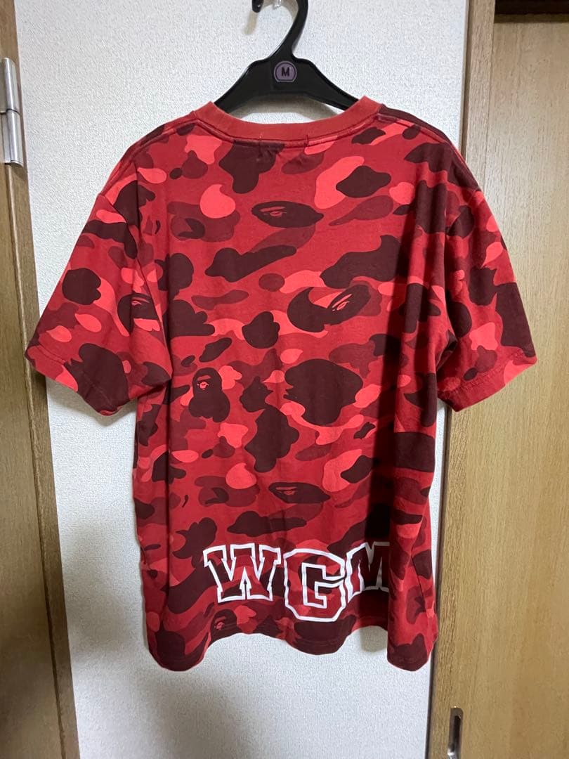 A BATHING APE レッド迷彩 シャークTシャツ