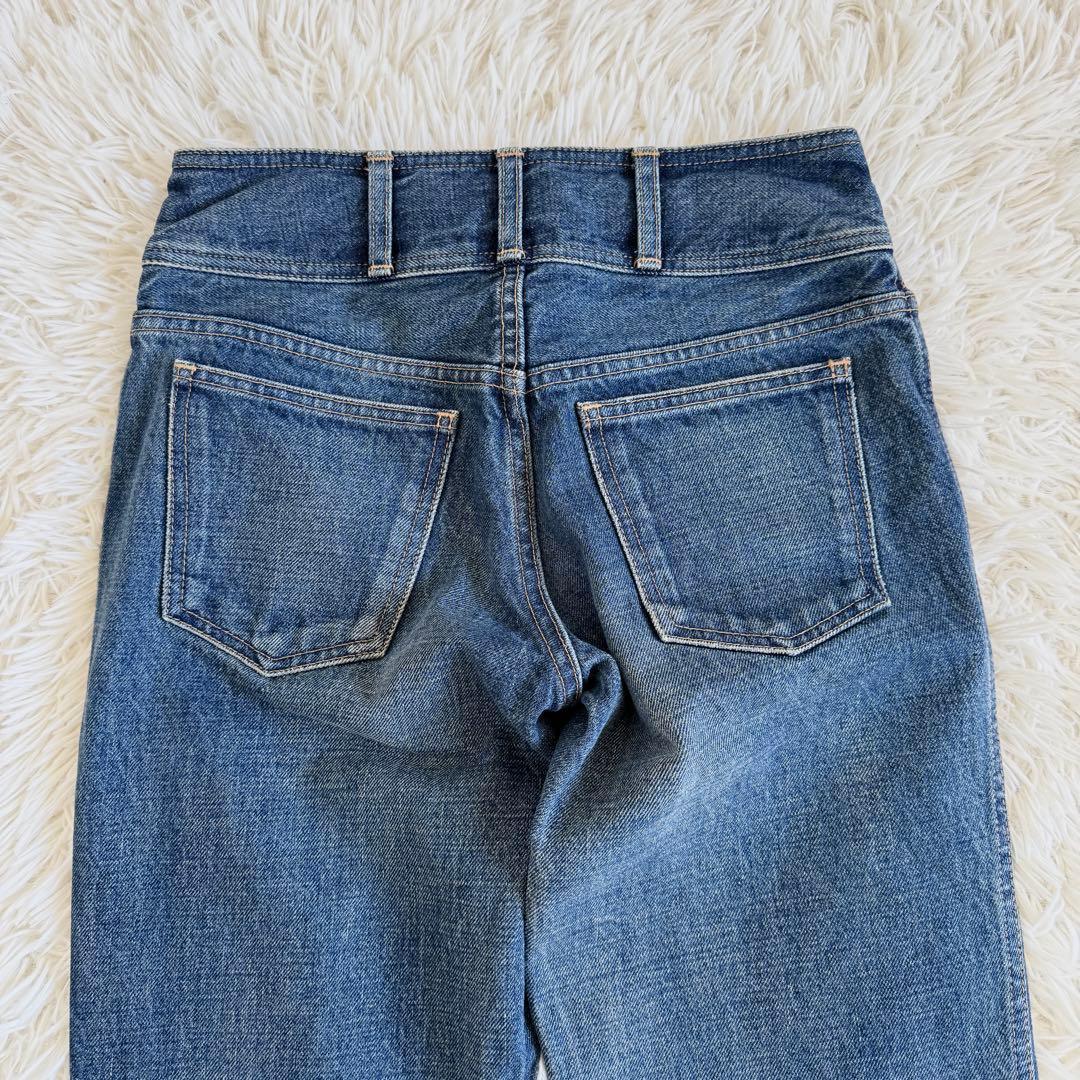 新品未使用　セリーヌ　デニムパンツ　トリオンフ金具　チェーン　金ボタン　S相当