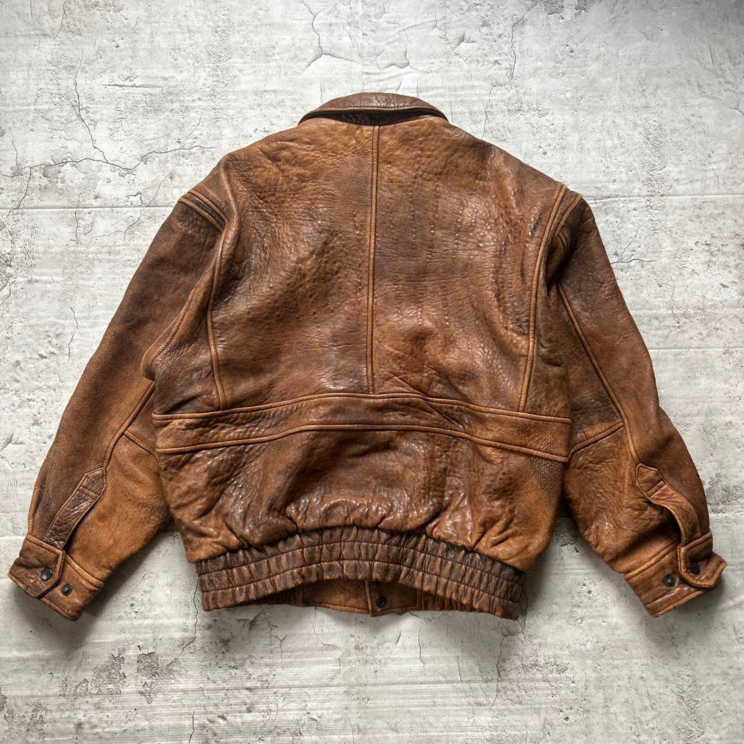 90s MENS ROBO フライトレザージャケット　A-2 G-1 ラムレザー