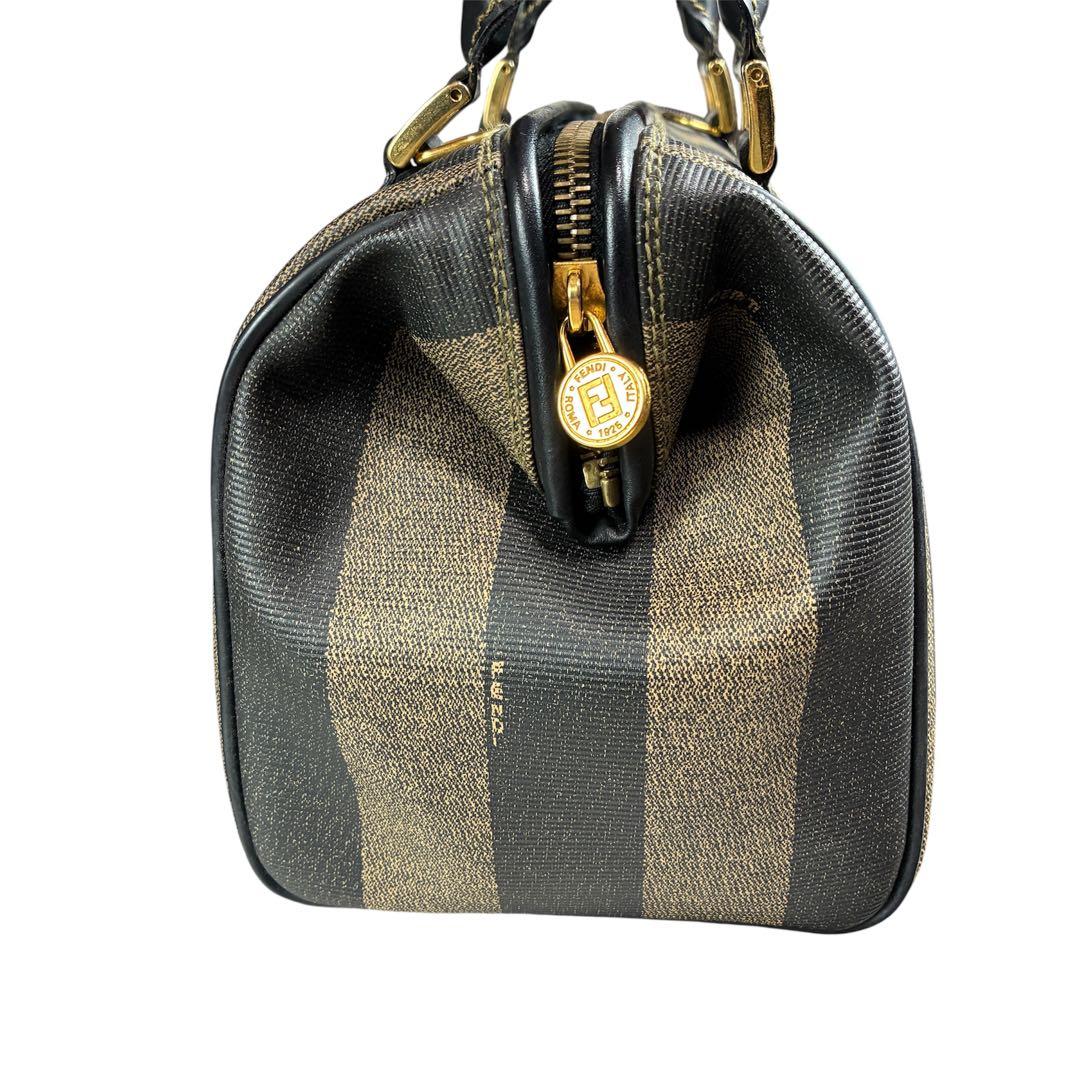 美品✨ FENDI フェンディ ミニボストン ペカン ブラックロゴ